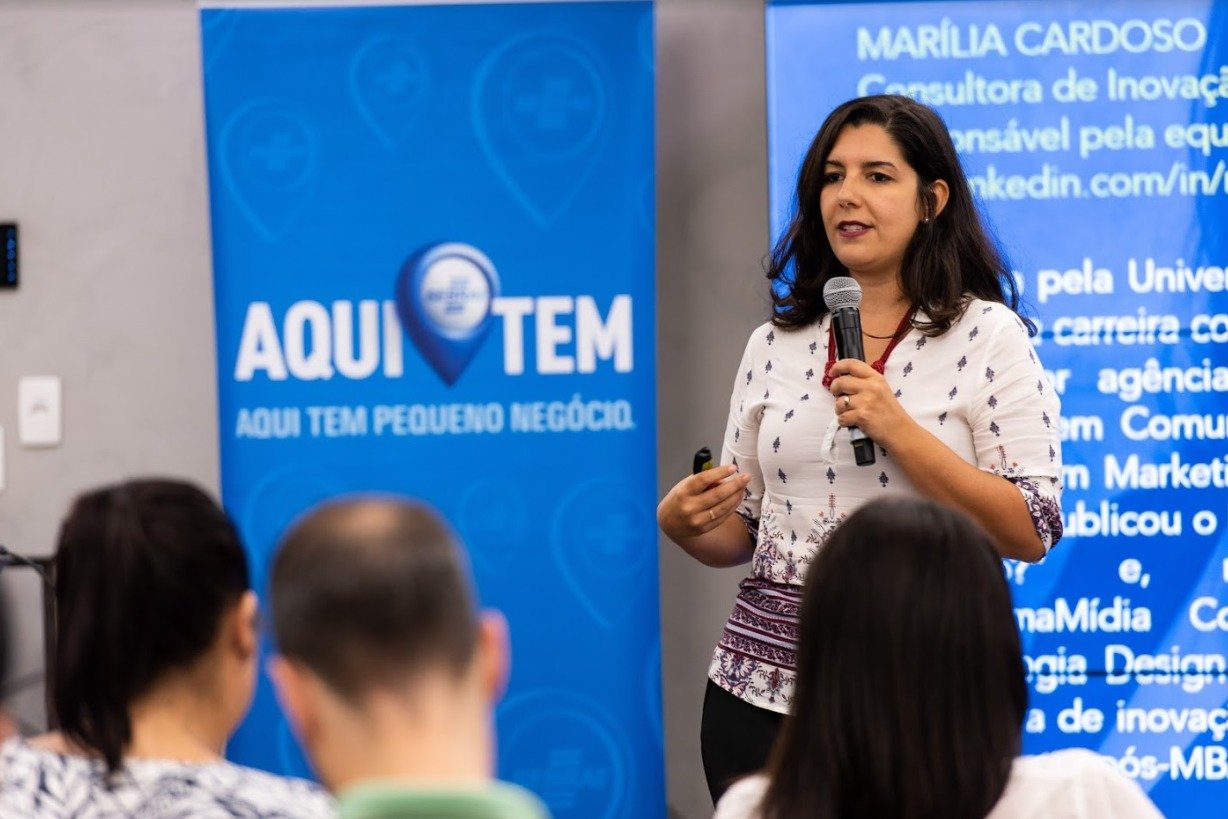 Mar&iacute;lia Cardoso, s&oacute;cia-fundadora da PALAS conversa com o p&uacute;blico do Sebrae Day 