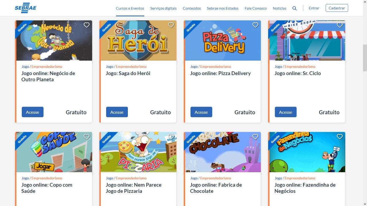 A plataforma oferece diversos jogos para se divertir e aprender